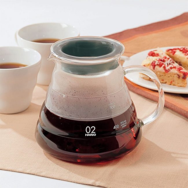 Hario V60 Glass Coffee Server Pour Over Carafe Microwave Safe  700mL, Black: Microwave Safe Coffee Carafe: Coffee Servers